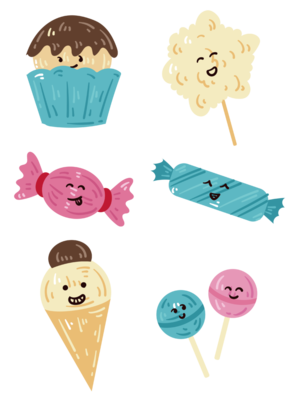 甜蜜靈感 免費獲取可愛手繪糖果AI素材，為你的茶葉設計增添童趣